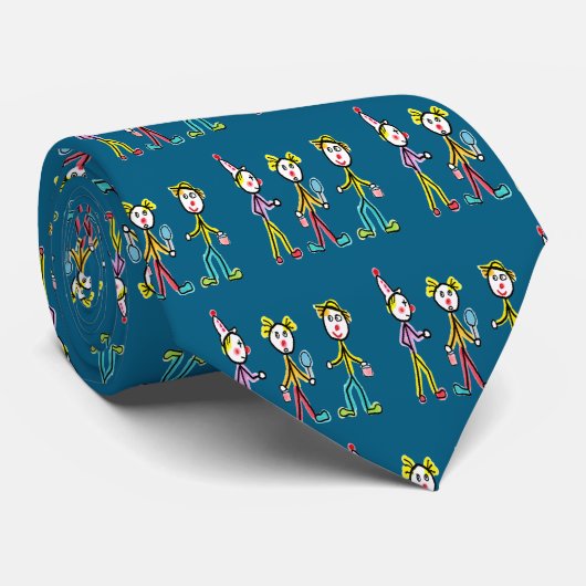 Circus Clowns Stropdas (Opgerold)