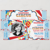 Circus Clowns Verjaardag Uitnodiging (Voorkant / Achterkant)