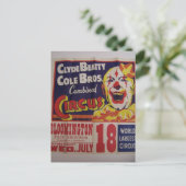 Circus, 'Clyde Beatty and Cole Bros' Retro Theater Briefkaart (Staand voorkant)
