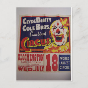 Circus, 'Clyde Beatty and Cole Bros' Retro Theater Briefkaart