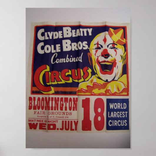 Circus, 'Clyde Beatty and Cole Bros' Retro Theater Poster (Voorkant)