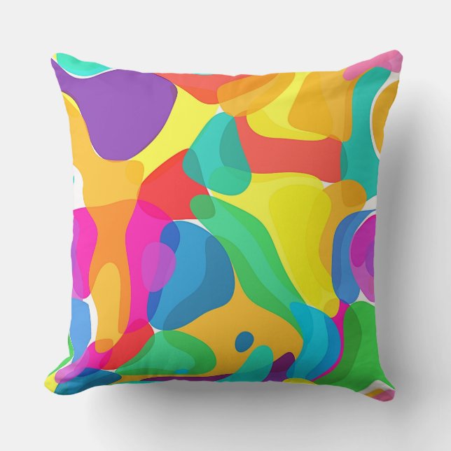 Circus Colors Chaos Abstract Kunstpatroon Kussen (Voorkant)