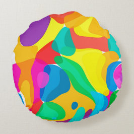 Circus Colors Chaos Abstract Kunstpatroon Rond Kussen