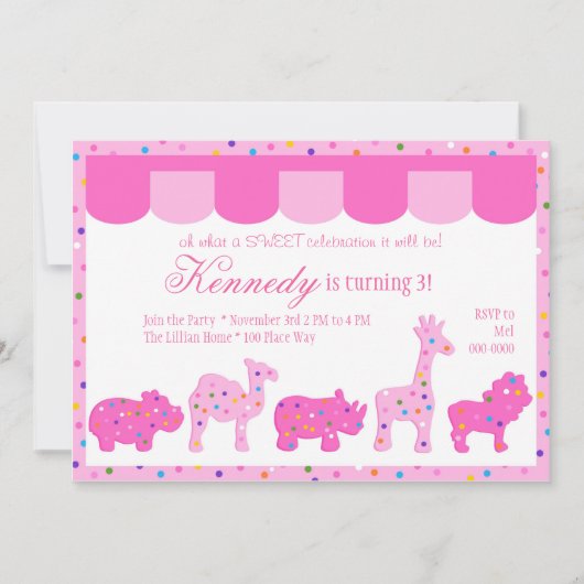 Circus Cookies uitnodiging (Voorkant)