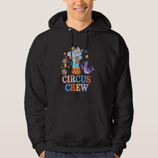 Circus Crew Carnaval Fair Olifant Seal Monkey Jug Hoodie (Voorkant)