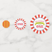 Circus Cute Colorful 1st Birthday Party Thema Confetti (Voorkanten)