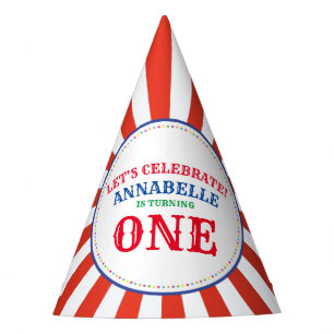 Circus Cute Colorful 1st Birthday Party Thema Feesthoedjes