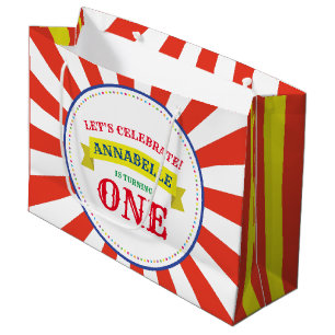Circus Cute Colorful 1st Birthday Party Thema Groot Cadeauzakje