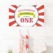 Circus Cute Colorful 1st Birthday Party Thema Spandoek (Insitu)