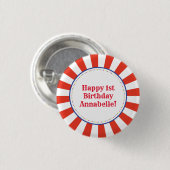 Circus Cute Kind Birthday Party Ronde Button 3,2 Cm (Voorkant /achterkant)