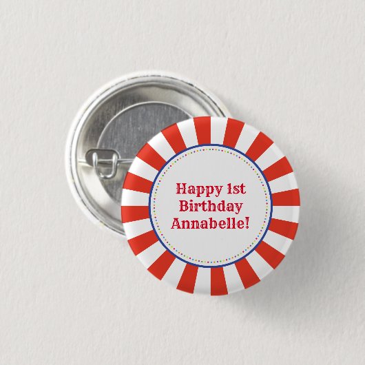 Circus Cute Kind Birthday Party  Ronde Button 3,2 Cm (Voorkant /achterkant)