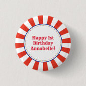Circus Cute Kind Birthday Party  Ronde Button 3,2 Cm (Voorkant)
