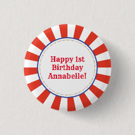 Circus Cute Kind Birthday Party Ronde Button 3,2 Cm