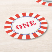 Circus Cute Kind Birthday Party  Ronde Kartonnen Onderzetter (Gebogen)
