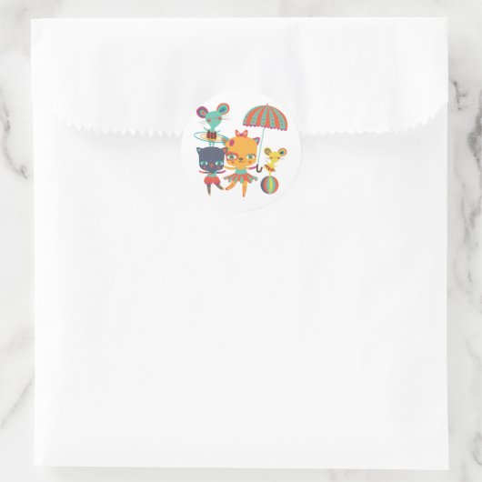 Circus Cuties Ronde Sticker (Tas)