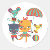 Circus Cuties Ronde Sticker (Voorkant)