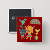Circus Cuties Vierkante Button 5,1 Cm (Voorkant /achterkant)