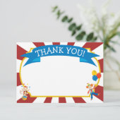 Circus Dankuwel Noteer Circus partijuitnodiging Bedankkaart (Staand voorkant)