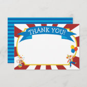 Circus Dankuwel Noteer Circus partijuitnodiging Bedankkaart (Voorkant / Achterkant)