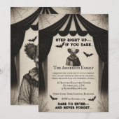  circus | Dark Carnival Soirée Halloween Kaart (Voorkant / Achterkant)