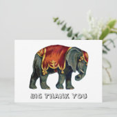circus dat olifantencircus opvoert, bedankkaart (Staand voorkant)