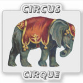  circus dat olifantencircus opvoert, poste sticker (Voorkant)