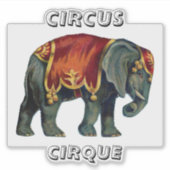  circus dat olifantencircus opvoert, poste sticker (Voorkant)
