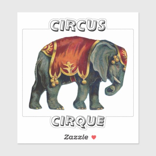  circus dat olifantencircus opvoert, poste sticker (Vel)