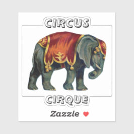  circus dat olifantencircus opvoert, poste sticker