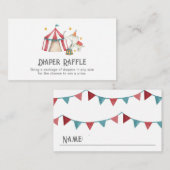 Circus Diaper Raffle Ticket | Circus Baby shower Informatiekaartje (Voorkant / Achterkant)