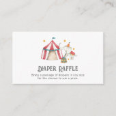 Circus Diaper Raffle Ticket | Circus Baby shower Informatiekaartje (Voorkant)