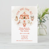 Circus Dier derde verjaardag uitnodiging (Staand voorkant)