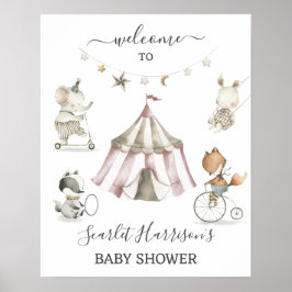 Circus Dieren Baby shower Wecome teken Poster