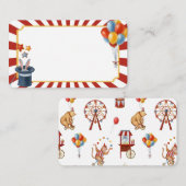 Circus dieren Carnaval plaats kaarten voor buffet Plaatskaartje (Voorkant / Achterkant)
