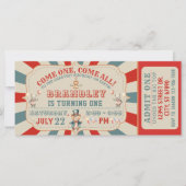 Circus Dieren Carnaval Ticket Verjaardag Uitnodigi (Voorkant)