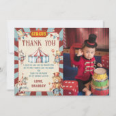 Circus Dieren Carnaval Verjaardag Foto Bedankkaart (Voorkant)