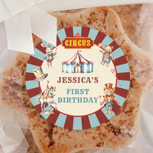 Circus Dieren Carnaval Verjaardagsfeest Ronde Sticker