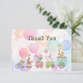 Circus dieren dank u kaart (Staand voorkant)