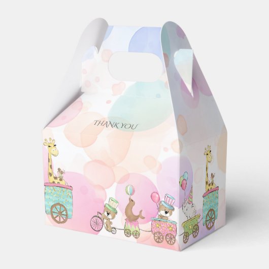 Circus Dieren Favor Box Bedankdoosjes (Achterkant)