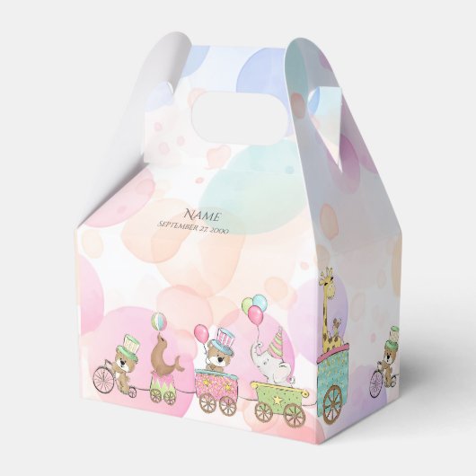 Circus Dieren Favor Box Bedankdoosjes (Voorkant Zijde)