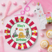Circus Dieren Fun Kids Verjaardagspapier Bord (Feest)