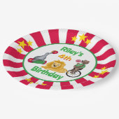 Circus Dieren Fun Kids Verjaardagspapier Bord (Gekanteld)