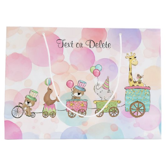 Circus dieren geschenkzak groot cadeauzakje (Achterkant)