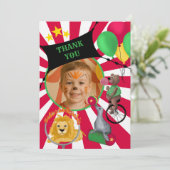 Circus Dieren Kinder Flat Dank u kaart (Staand voorkant)