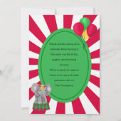 Circus Dieren Kinder Flat Dank u kaart (Achterkant)