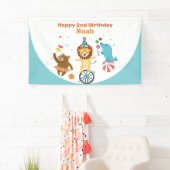 Circus Dieren Kinderen Verjaardagsfeestje Banner (Insitu)