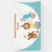 Circus Dieren Kinderen Verjaardagsfeestje Banner (Verticaal)