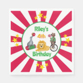 Circus Dieren Leuke Kids Verjaardag Papier Servett Servet (Voorkant)