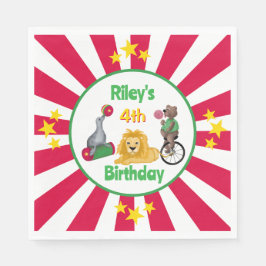 Circus Dieren Leuke Kids Verjaardag Papier Servett Servet