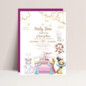 Circus Dieren Schattig Meisjesachtig 3e Verjaardag Kaart